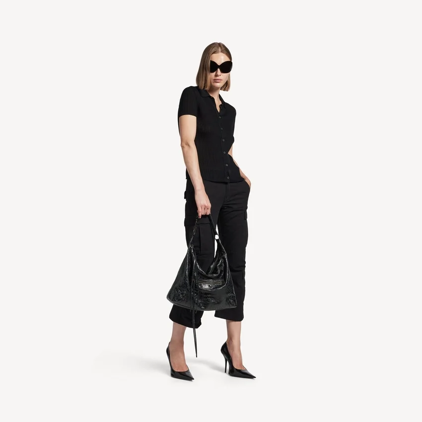 Bolso hobo «Le City» para mujer, tamaño mediano, en negro Bolso hobo «Le City» para mujer, tamaño mediano, en negro