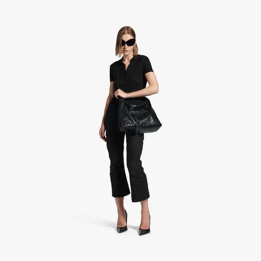 Bolso hobo «Le City» para mujer, tamaño mediano, en negro Bolso hobo «Le City» para mujer, tamaño mediano, en negro