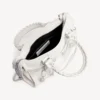 Bolso «Le City» para mujer, pequeño, con tachuelas gigantes y pedrería, en blanco óptico Bolso «Le City» para mujer, pequeño, con tachuelas gigantes y pedrería, en blanco óptico