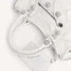 Bolso «Le City» para mujer, pequeño, con tachuelas gigantes y pedrería, en blanco óptico Bolso «Le City» para mujer, pequeño, con tachuelas gigantes y pedrería, en blanco óptico