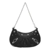 Bolso mini Le Cagole con cadena y relieve de cocodrilo «Negro» 69581423EJY1000