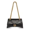 Bolso pequeño con cadena Crush con relieve de cocodrilo «Negro» 716351210IX1000
