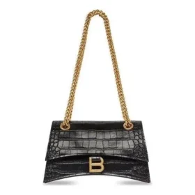 Bolso pequeño con cadena Crush con relieve de cocodrilo «Negro» 716351210IX1000