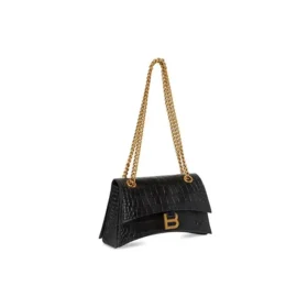 Bolso pequeño con cadena Crush con relieve de cocodrilo «Negro» 716351210IX1000