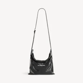 Bolso shopper para hombre con bolsa protectora, bandolera mediana en negro