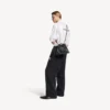 Bolso shopper para hombre con bolsa protectora, bandolera mediana en negro