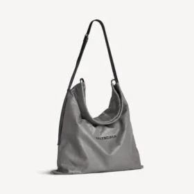 Bolso shopper para hombre con bolsa protectora y bandolera grande en gris