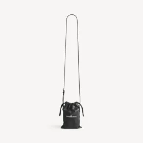 Bolso shopper para hombre con soporte para móvil en color negro
