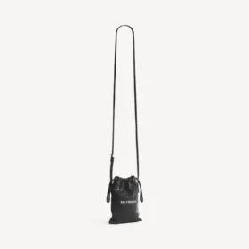 Bolso shopper para hombre con soporte para móvil en color negro