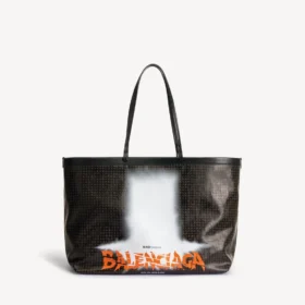 Bolso tote grande para mujer en negro/naranja