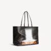 Bolso tote grande para mujer en negro/naranja