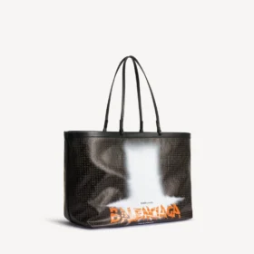 Bolso tote grande para mujer en negro/naranja