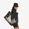 Bolso tote grande para mujer en negro/naranja