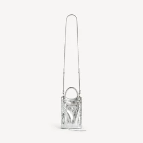 Bolso tote «Le City» para mujer con soporte para el móvil, en color plateado
