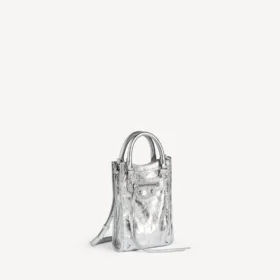 Bolso tote «Le City» para mujer con soporte para el móvil, en color plateado