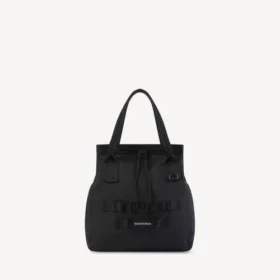 Bolso tote militar para hombre, tamaño mediano, en negro