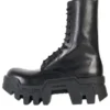 Bota con cordones Bulldozer «Piel de becerro vegetal negra» 671554WBCQ01000