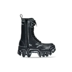 Botas con cordones Bulldozer «Piel de becerro con contorno negro» 672502WBEF21090