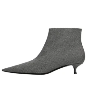 Botas de lana a cuadros con puntera puntiaguda «Gris» 579218W1SR01214