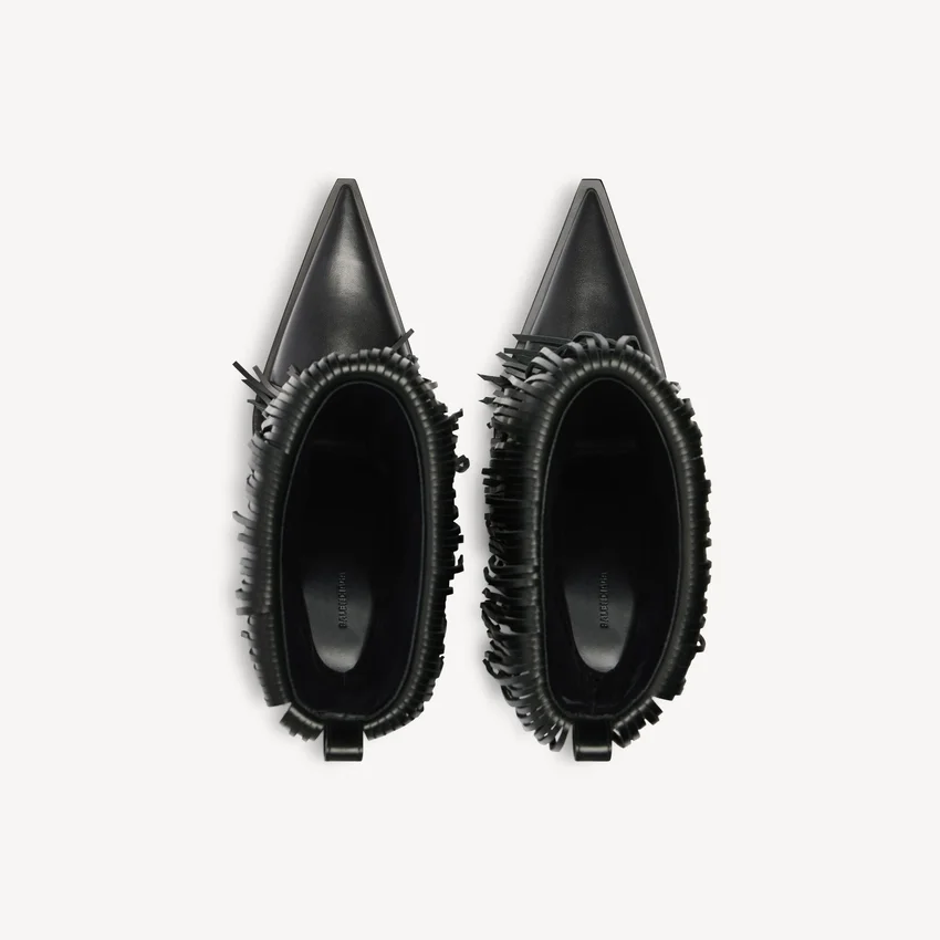 Botines Avenue con flecos para mujer en negro Botines Avenue con flecos para mujer en negro