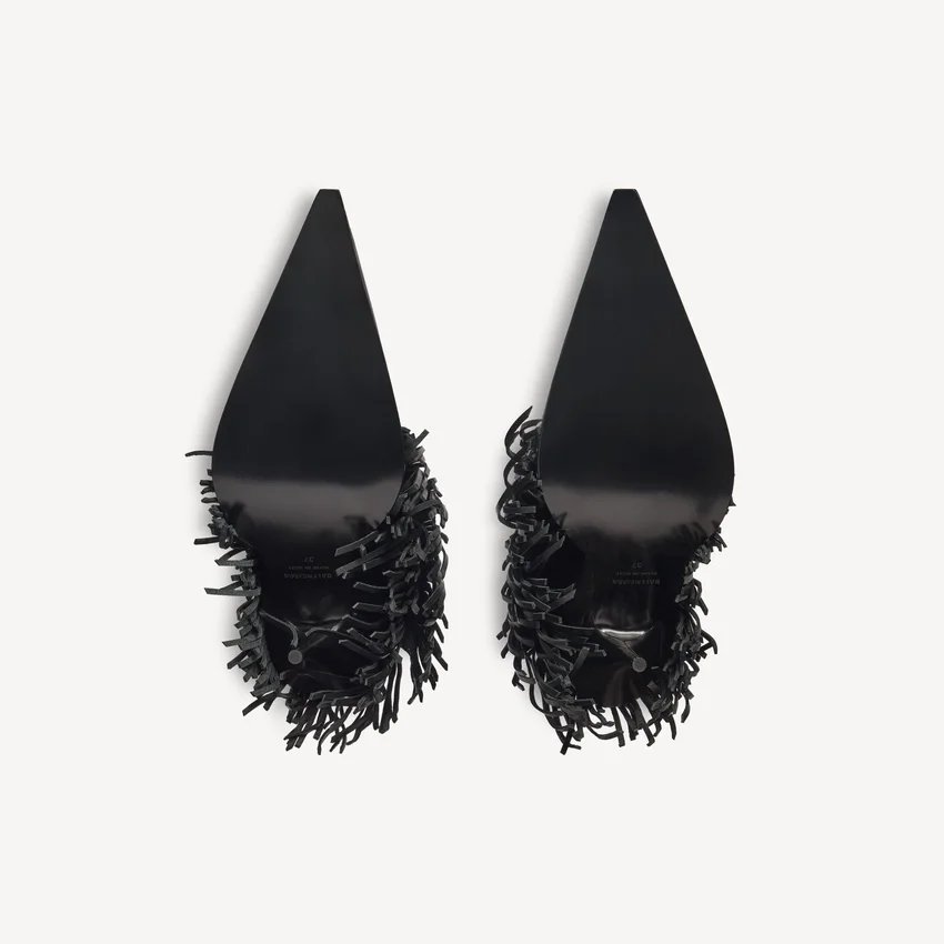 Botines Avenue con flecos para mujer en negro Botines Avenue con flecos para mujer en negro