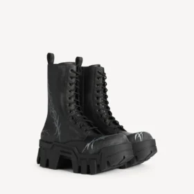 Botines con cordones «Bulldozer» para hombre en negro