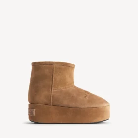 Botines con plataforma «Alaska» para mujer en marrón/blanco