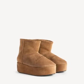 Botines con plataforma «Alaska» para mujer en marrón/blanco