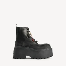 Botines de plataforma «Strike» para mujer con adornos, en negro/multicolor