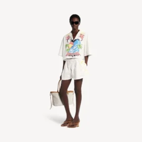 Boxers de corte en A con estampado «extreme tie dye» para mujer en blanco/amarillo