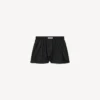 Boxers de corte en A para mujer en negro Boxers de corte en A para mujer en negro
