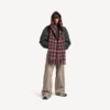 Bufanda con capucha para hombre en color burdeos