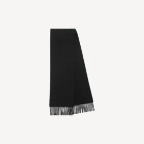 Bufanda con flecos para hombre en negro Bufanda con flecos para hombre en negro