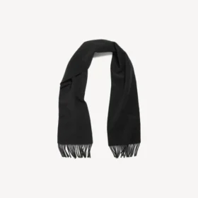 Bufanda con flecos para hombre en negro Bufanda con flecos para hombre en negro