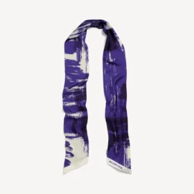 Bufanda Twilly de mujer con estampado de pinceles en azul