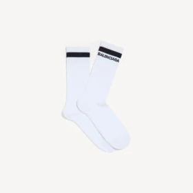 Calcetines de hombre con logotipo en blanco/negro