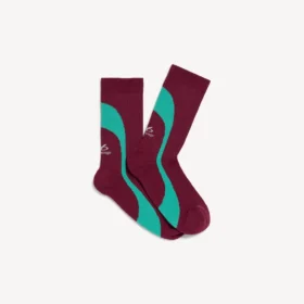 Calcetines técnicos para hombre «Techwear» en color burdeos/aguamarina