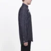 Camisa con botones y logotipo a rayas en el pecho «Negro» 583989TGM041070