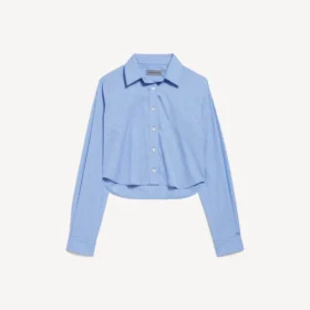 Camisa corta a rayas para mujer en azul/azul marino Camisa corta a rayas para mujer en azul/azul marino