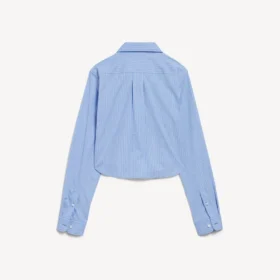 Camisa corta a rayas para mujer en azul/azul marino Camisa corta a rayas para mujer en azul/azul marino