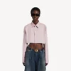 Camisa corta de mujer en rosa empolvado Camisa corta de mujer en rosa empolvado