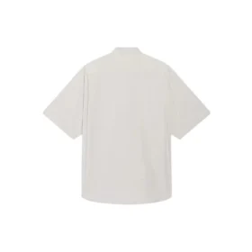 Camisa de algodón de manga corta holgada para hombre de Balenciaga, gris 664627TKM102967 Camisa de algodón de manga corta holgada para hombre de Balenciaga, gris 664627TKM102967