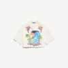 Camisa de bolos para mujer con estampado tie-dye extremo en blanco/amarillo Camisa de bolos para mujer con estampado tie-dye extremo en blanco/amarillo