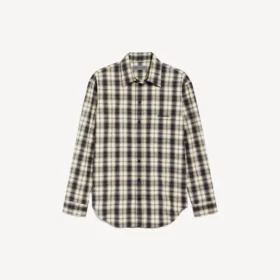 Camisa de corte regular para hombre en blanco/negro