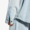 Camisa de denim de manga larga para hombre en azul claro