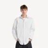 Camisa de Denim de manga larga para hombre en color blanco