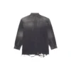 Camisa de Denim rasgada para hombre de la colección SS21, negra 657610TBP191090