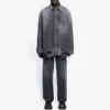 Camisa de Denim rasgada para hombre de la colección SS21, negra 657610TBP191090