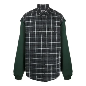 Camisa de franela a cuadros con paneles «Green» 658936TCM013064