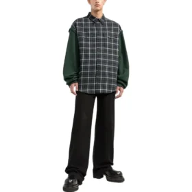 Camisa de franela a cuadros con paneles «Green» 658936TCM013064